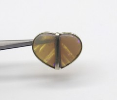925 Silver Natural Australian Opal Heart Shape Unique Pendant 1 Inch