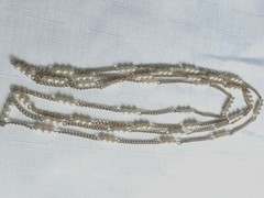 Vintage Chain & Faux Pearls Necklace 30 Inches. As Pictured -VM233