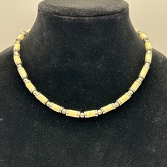 Tribal Necklace Carved Beads Metal Spacers 17.5 – 19.5 inches