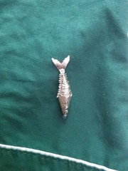 Vintage Articulated Fish Pendant Silver Movable Segmented 2.5 Inch