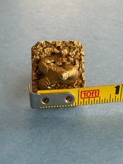 VINTAGE (SINGLE) ALASKAN RAM’S HEAD CUFF LINK 10K GOLD/NATURAL GOLD NUGGETS