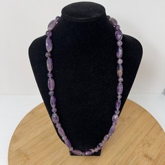 Vintage Amethyst Necklace Purple Lavender Jewelry Stones Natural Style