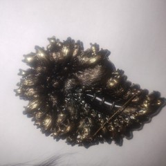 Large Heavy Purple Rhinestone Paisley Shaped Brooch Purple Missing Middle Stone