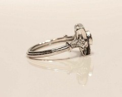 1.02Ct Old European CZ Stone Victorian Edwardian Antique Wedding Ring 925 Silver