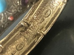 R.J. GRAZIANO STRETCH Jewels Etruscan Style BANGLE GLOBAL DESTINY ~ Nds Restrung