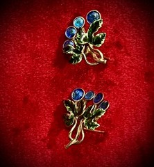 Vintage MMA Sterling Silver 925 Pair Grape Berry Cluster Earrings 5g