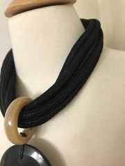 Fabulous Designer Silk Strand & Buffalo Horn Statement Designer Necklace