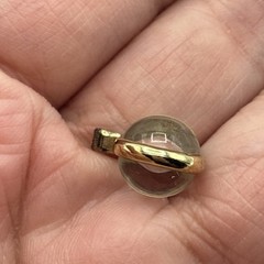 Vintage Mustard Seed Moving Pendant Charm Gold Tone Christian Faith 0.5”