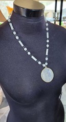 Vintage Ganesh Pendant Necklace Elephant Hindu Deity Carved Resin Boho