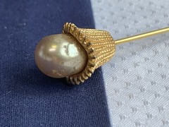 Vtg – Antique Stick Pin Lot Enamel Rhinestone Cloisonne Locket Costume Jewelry
