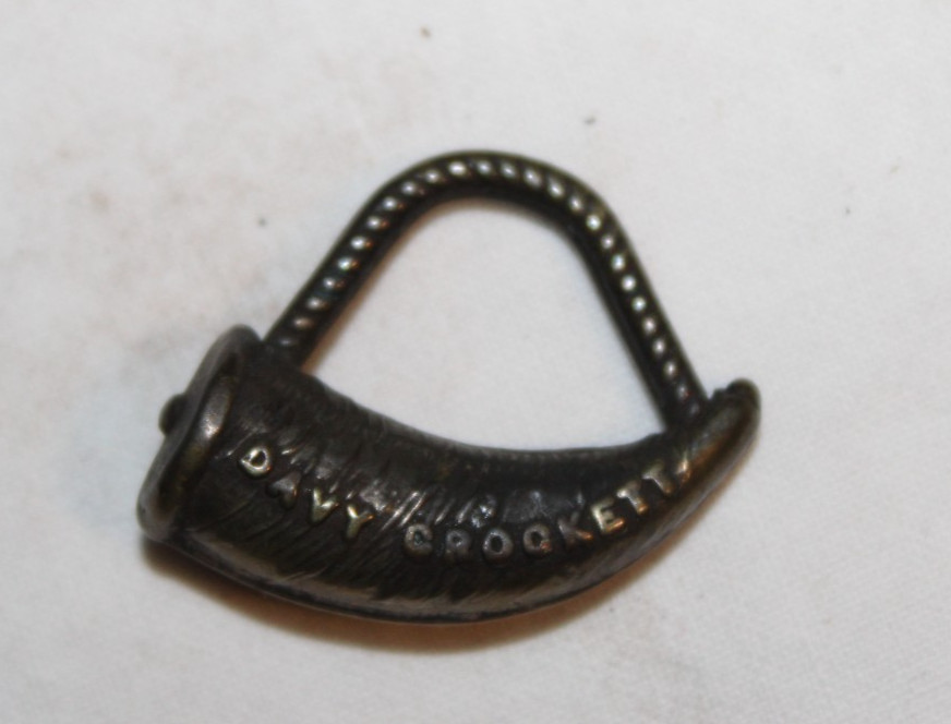 Vintage Davy Crockett Horn-Shaped Silver Tone Classic Retro Charm Pendant