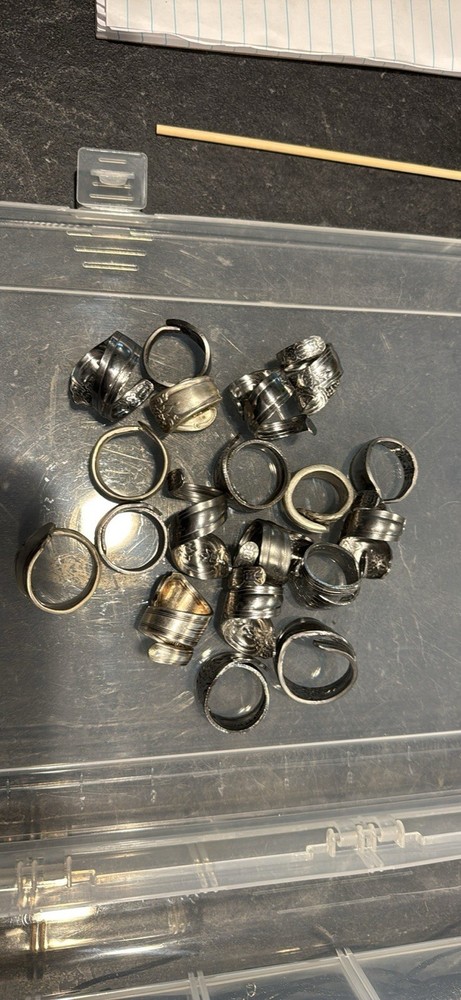 Handmade Silver Plates Flatware Rings