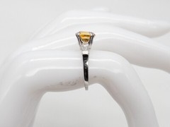 Vintage 1940s $5000 2.30ct Natural Yellow Sapphire VS G Diamond Platinum Ring