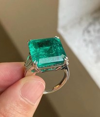 Natural Emerald 4.90 Ct Art Deco Antique Vintage Engagement Ring 925 Silver
