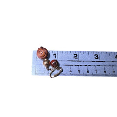 Vintage BOHO Clip On Earrings Bohemian Jewelry Drop Gold Tone Metal & Wood Beads