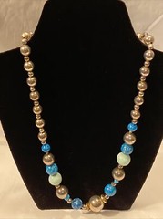 Carol Dauplaise Southwestern Necklace Large Silver, Turquoise, Sodalite