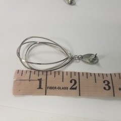 Cage Silver Tone Hoops Dangle Earrings Large 2.5″