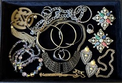 VTG To Now Mix Estate Junk Jewelry Lot Repair Craft Repurpose Rhinestones Signed