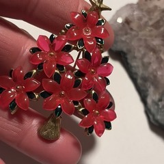 Vintage Unique Signed Lia Poinsettia Christmas Tree-pinkish Red 🌺 Flowers