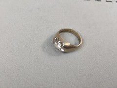 Vtg 14k White Gold Plated Rhinestone Espo MCM Joseph Esposito Ring Sz 8.5