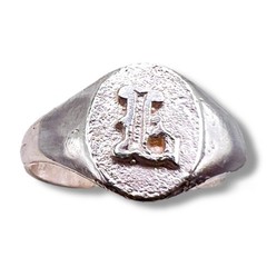 Initial Letter L Signet 925 Sterling Silver Child Woman Pinky Ring Size 3.25