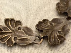 Vintage Art Nouveau revival 1950s-1960s Floral Leaf Motif Link Bracelet- Estate