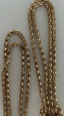 Vintage Gold Tone Rope Chain Knotted Lariat Necklace 13″ ++