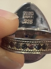 Anna Beck 18K Gold Plated Sterling Silver Faceted Teardrop Blue Quartz Ring SZ 7