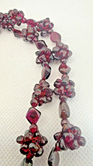 Vintage Garnet Beaded Necklace Burgundy Bohemian Cluster 27″ 77GR Estate