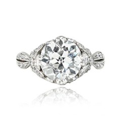 3Ct Round Lab Created Diamond Vintage Style Wedding Engagement 14K Gold FN Rings