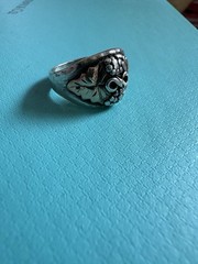 Vintage Sterling And 10k Gold Grape Leaf Ring Size 7.25