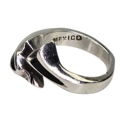 Vintage Mexico Sterling Silver Artisan Dolphin Ring Black Onyx Inlay Sz 5.5