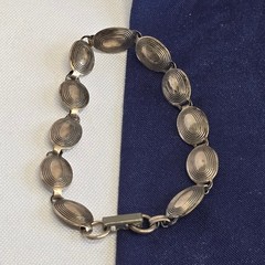 Vtg Sterling Silver Panel Bracelet 6.03g Fine Jewelry 7.25″ Fold Over