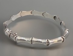 Vintage IBB 925 Sterling Silver Bamboo Link 6.75″ Bracelet 10.8 Grams ELEGANT