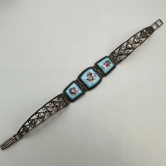 Soviet Vintage Bracelet Enamel rostov Finift Hand Painted