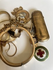 Vintage Junk Drawer Lot With Sterling Silver And Gold Fill Jewelry
