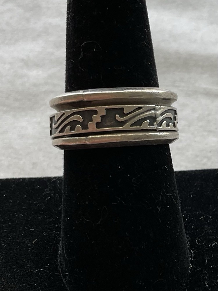 Vintage 925 Sterling Silver Spinner Band Ring Size 8 Estate Jewelry