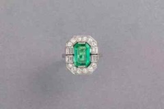 3.00Ct Art Deco Style Lab-Created Emerald Halo Gift Ring 925 Silver Engagement