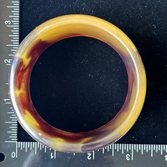 Vintage Bangle Bracelet Plastic Acrylic Lucite Apple Juice Swirl Wide Funky
