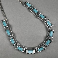 Vintage Moonglow Thermoset Necklace Earrings Blue CHAREL q3z