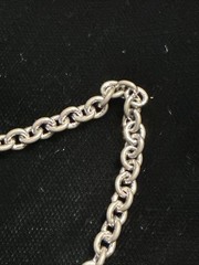 Vintage Bracelet SIGNED JUICY COUTURE Silver tone Chain Crystal Heart Charm 8”