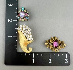 Vintage Brooch Lot B David Hollycraft Crystal Rhinestone Victorian Revival