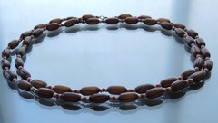 Vintage Czech Czechoslov Hollow Glass Bead Necklace 99cm 1930s Export Flapper