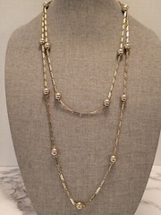 MONET Jewelry 60″ Necklace & Brooch Silvertone Versatility Flapper To…