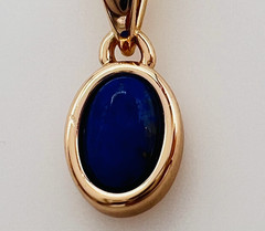 Demdaco Rose Gold Tone Petite Lapis Lazuli Pendant Necklace 16 in