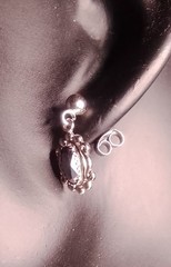 Vintage Wheeler Sterling Silver Black Onyx Dangle Earrings Southwestern WN