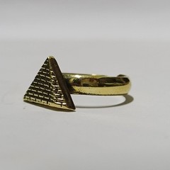 Handmade Egyptian pyramid ring, free size brass jewelry, ancient style gift
