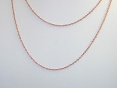 Rose Gold Over Sterling Vermeil Rope Chain 30″ New In Package