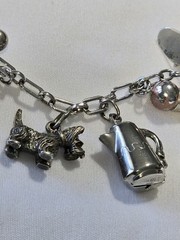 Vintage 1960s Sterling SIlver 925 Charm Bracelet Wells Beau JMS P&B 14 Charms