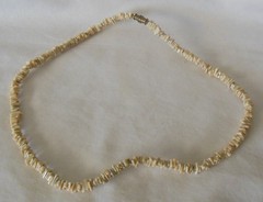 Unisex Beige Cream Puka Heishi Shell Choker Necklace 16 Inches